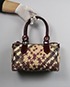 Berry Patent Leather Nova Printer Stars Bowler Bag, front view